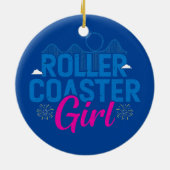 Roller Onderzetter Girl Amusement Theme Park Ride Keramisch Ornament (Achterkant)