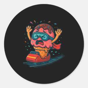 Roller Onderzetter ijskostuum voor jongens en meis Ronde Sticker