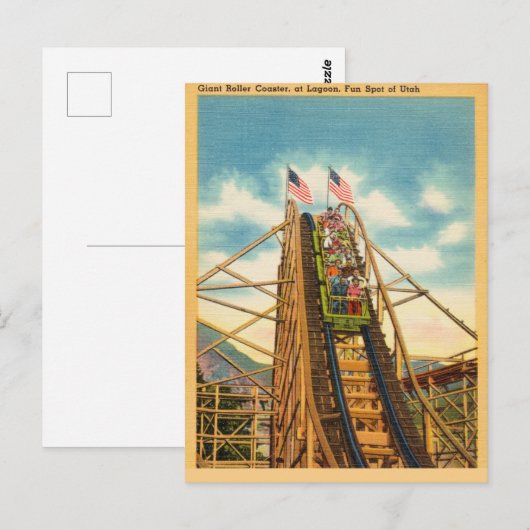 Roller Onderzetter, Lagoon, Fun Spot, Utah Briefkaart (Voorkant / Achterkant)