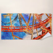 Roller onderzetter op het strand strandlaken (Voorkant)