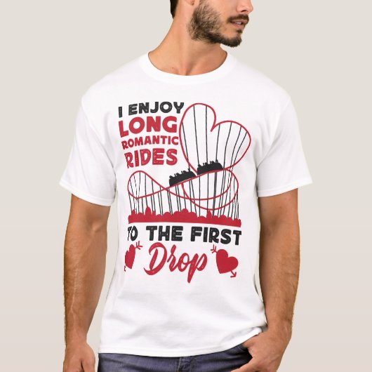 Roller Onderzetter pretpark Ik geniet lang T-shirt (Voorkant)