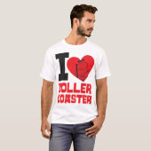 Roller Onderzetter pretpark Ik hou van Roller T-shirt (Voorkant volledig)