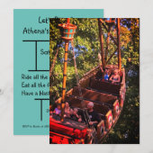 Roller Onderzetter pretpark verjaardagsuitnodiging Kaart (Voorkant / Achterkant)