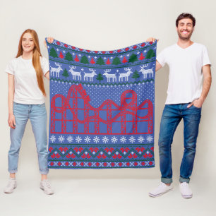 Roller Onderzetter Scene Ugly met kerstkeuken Fleece Deken