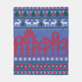Roller Onderzetter Scene Ugly met kerstkeuken Fleece Deken (Voorkant)