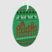 Roller Onderzetter Scene Ugly met kerstkeuken Ornament (voorkant)