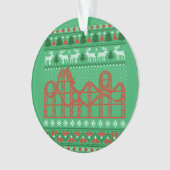 Roller Onderzetter Scene Ugly met kerstkeuken Ornament (voorkant)