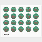 Roller Onderzetter Scene Ugly met kerstkeuken Ronde Sticker (Vel)