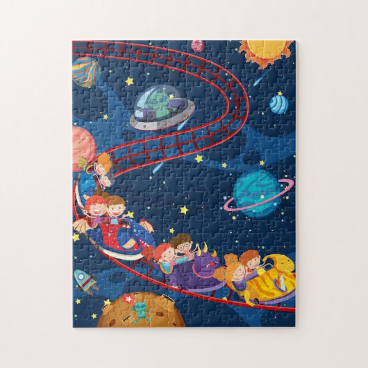 Roller Onderzetter Space Adventure Galaxy Aliens Legpuzzel (Verticaal)