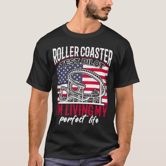 Roller Onderzetter Test Pilot  USA Vlagg Amusem T-shirt (Voorkant)