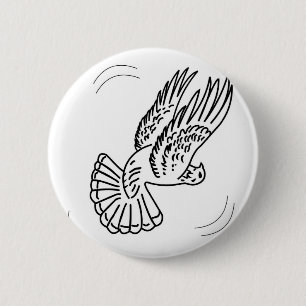 Roller Pigeon in Action Ronde Button 5,7 Cm