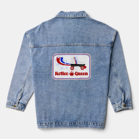 Roller Queen Fun Skate Logo Slogan Kunst Denim Jacket (Achterkant)