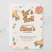 Roller Rink Retro Verjaardag Kaart (Voorkant)