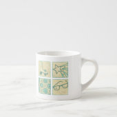 Roller Rink Woodblock Tekening door Chariklia Zarr Espresso Kop (Rechts)