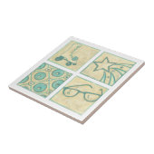 Roller Rink Woodblock Tekening door Chariklia Zarr Tegeltje (Zijkant)