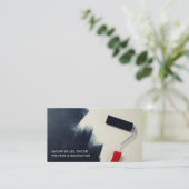 Roller rode verf, schilder en decorator visitekaartje (Staand voorkant)