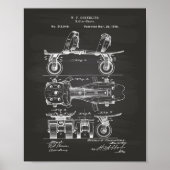 Roller Schaats 1879 Patent Art Chalkboard Poster (Voorkant)