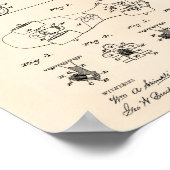 Roller Schaats 1879 Patent Art Old Peper Poster (Hoek)