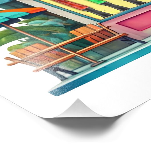 Roller Schaats Beach Shop FOTO AFDRUKKEN (Hoek)