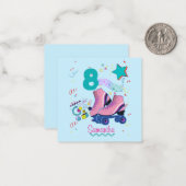 Roller Schaats Birthday Girl Retro Skating Notitiekaartje (Voorkant / Achterkant in situ)