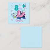 Roller Schaats Birthday Girl Retro Skating Notitiekaartje (Voorkant / Achterkant)