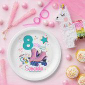 Roller Schaats Birthday Girl Retro Skating Papieren Bordje (Feest)