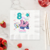 Roller Schaats Birthday Girl Retro Skating Servet (Insitu)