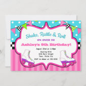 Roller Schaats Birthday Invitation SkateParty Kaart (Voorkant)