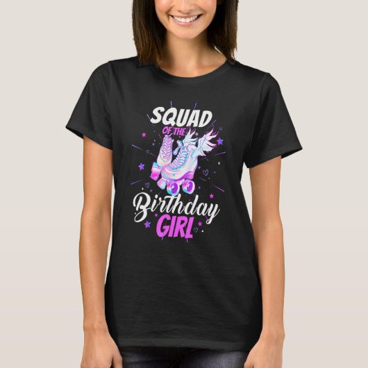 Roller Schaats Birthday Squad Funny Roller Skating T-shirt (Voorkant)