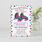Roller Schaats Birthday Uitnodiging (Staand voorkant)