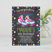 Roller Schaats Birthday Uitnodiging (Staand voorkant)