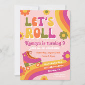 Roller Schaats Birthday Uitnodiging | Retro-Schaat (Voorkant)
