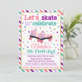 Roller Schaats Birthday Uitnodiging | Schaats Uitn (Staand voorkant)