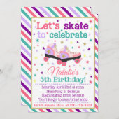 Roller Schaats Birthday Uitnodiging | Schaats Uitn (Voorkant / Achterkant)
