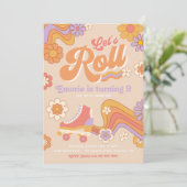 Roller Schaats Birthday Uitnodiging | Schaats van  (Staand voorkant)