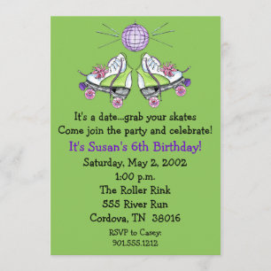 Roller Schaats Birthday-uitnodigingen Kaart