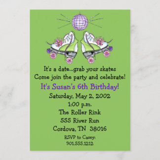 Roller Schaats Birthday-uitnodigingen Kaart