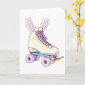Roller Schaats Bunny-Kaart (ventilator/Cartoon/Pas Kaart (Gele Bloem)