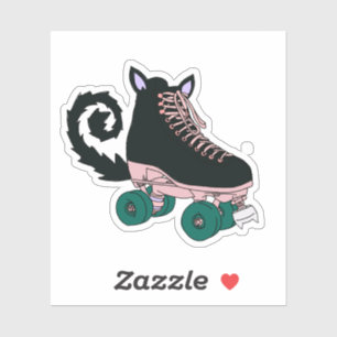 Roller Schaats Cat Sticker