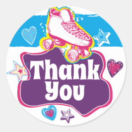 Roller Schaats dank u schaatsen Roller Rink Party Ronde Sticker