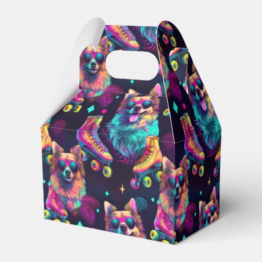 Roller Schaats Disco Dog Bedankdoosjes (Achterkant)