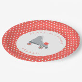 Roller Schaats Dot - Koraal Papieren Bordje (Gekanteld)