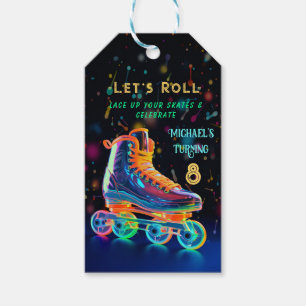 Roller Schaats, draaien 8 Cadeaulabel