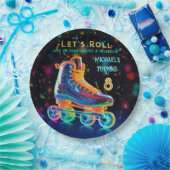 Roller Schaats, draaien 8 Papieren Bordje (Feest)