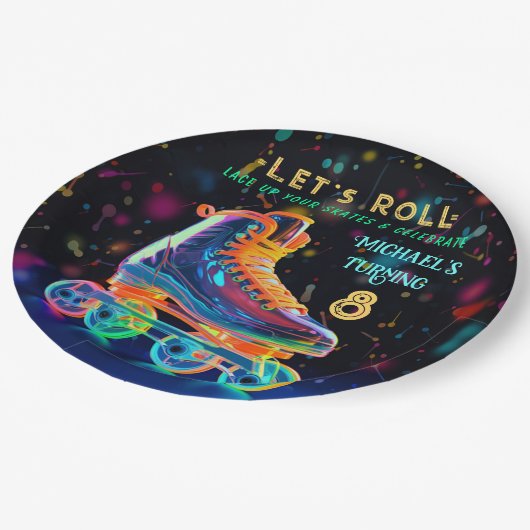 Roller Schaats, draaien 8 Papieren Bordje (Gekanteld)