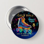 Roller Schaats, draaien 8 Ronde Button 7,6 Cm (Voorkant /achterkant)