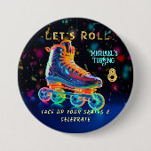 Roller Schaats, draaien 8 Ronde Button 7,6 Cm (Voorkant)