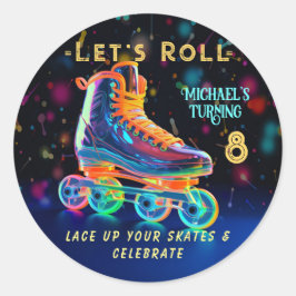 Roller Schaats, draaien 8 Ronde Sticker