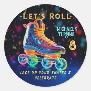 Roller Schaats, draaien 8 Ronde Sticker