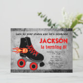 Roller Schaats Extreme Boy's verjaardagsuitnodigin Kaart (Staand voorkant)